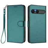 Sony Xperia 10 VII - EIDERWOOD Kunstlæder Flip Cover - Kortholder & Strop - Grøn
