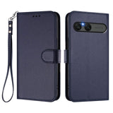 Sony Xperia 10 VII - EIDERWOOD Kunstlæder Flip Cover - Kortholder & Strop - Mørkeblå