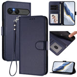 Sony Xperia 10 VII - EIDERWOOD Kunstlæder Flip Cover - Kortholder & Strop - Mørkeblå