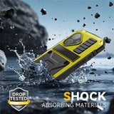 iPhone 17 R-JUST Hybrid Bagside Cover m. Indbygget Skærmbeskyttelse & Kickstand - Gul