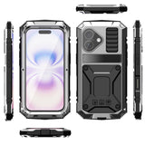 iPhone 17 R-JUST Hybrid Bagside Cover m. Indbygget Skærmbeskyttelse & Kickstand - Sølv