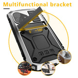 iPhone 17 R-JUST Hybrid Bagside Cover m. Indbygget Skærmbeskyttelse & Kickstand - Sølv
