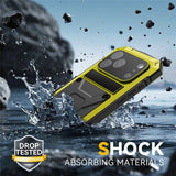 iPhone 18 Pro / 17 Pro R-JUST Hybrid Bagside Cover m. Indbygget Skærmbeskyttelse & Kickstand - Gul