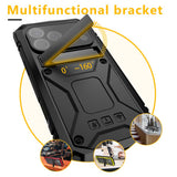 iPhone 18 Pro Max / 17 Pro Max R-JUST Hybrid Bagside Cover m. Indbygget Skærmbeskyttelse & Kickstand - Sort