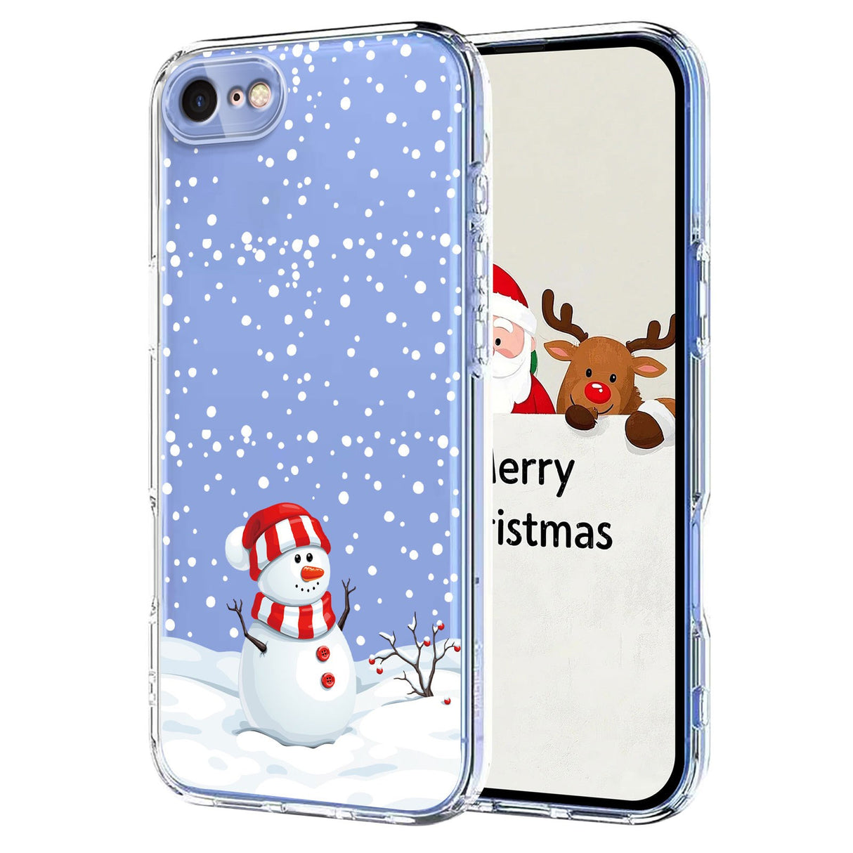 EIDERWOOD iPhone SE (2022 / 2020) / 8 / 7 Fleksibelt Plast Jule Mobil Cover - Gennemsigtig / Snemand