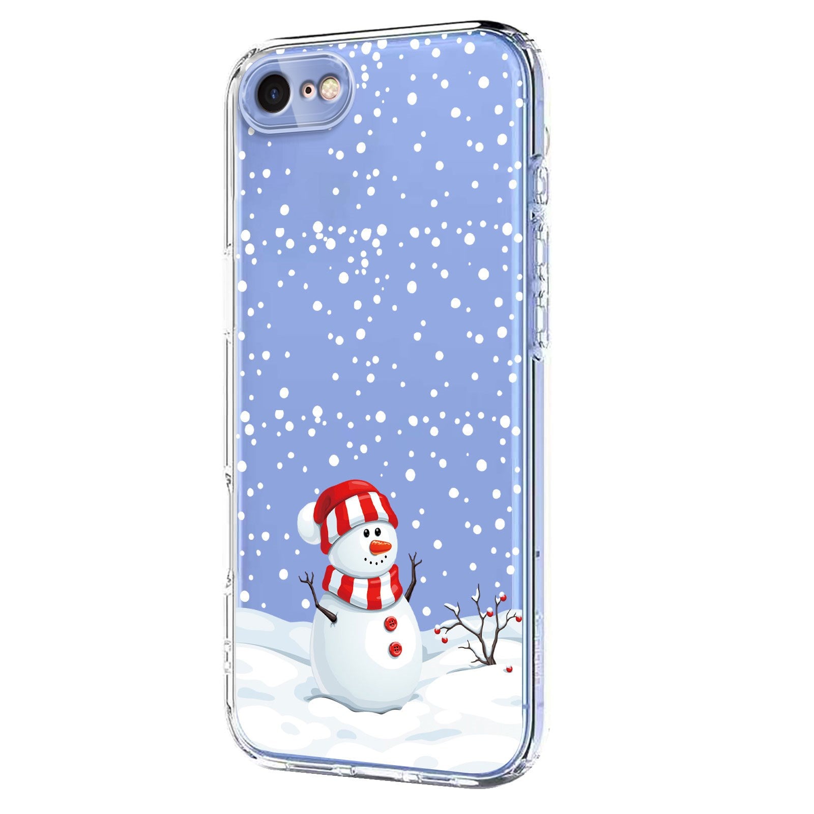 EIDERWOOD iPhone SE (2022 / 2020) / 8 / 7 Fleksibelt Plast Jule Mobil Cover - Gennemsigtig / Snemand