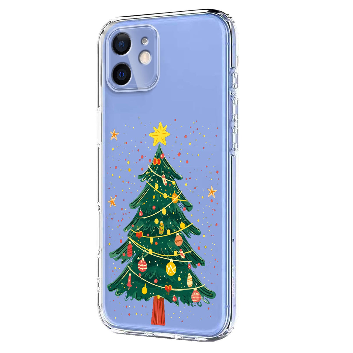 EIDERWOOD iPhone 12 / 12 Pro Fleksibelt Plast Jule Mobil Cover - Gennemsigtig / Juletræ