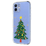 EIDERWOOD iPhone 12 / 12 Pro Fleksibelt Plast Jule Mobil Cover - Gennemsigtig / Juletræ