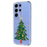 EIDERWOOD Samsung Galaxy S24 Ultra Fleksibelt Plast Jule Mobil Cover - Gennemsigtig / Juletræ