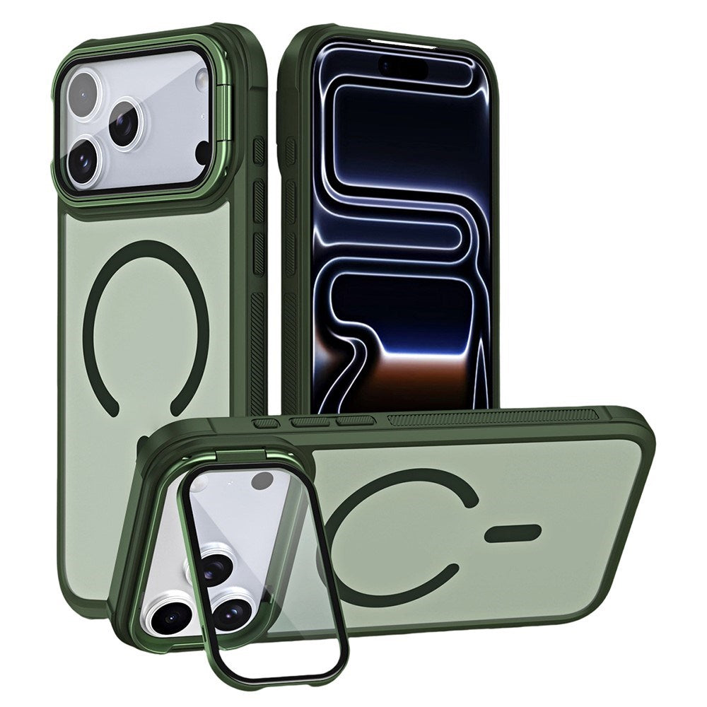 iPhone 18 Pro / 17 Pro EIDERWOOD Hybrid Plast Bagside Cover m. Kamera Cover & Ståfunktion - MagSafe Kompatibel - Grøn