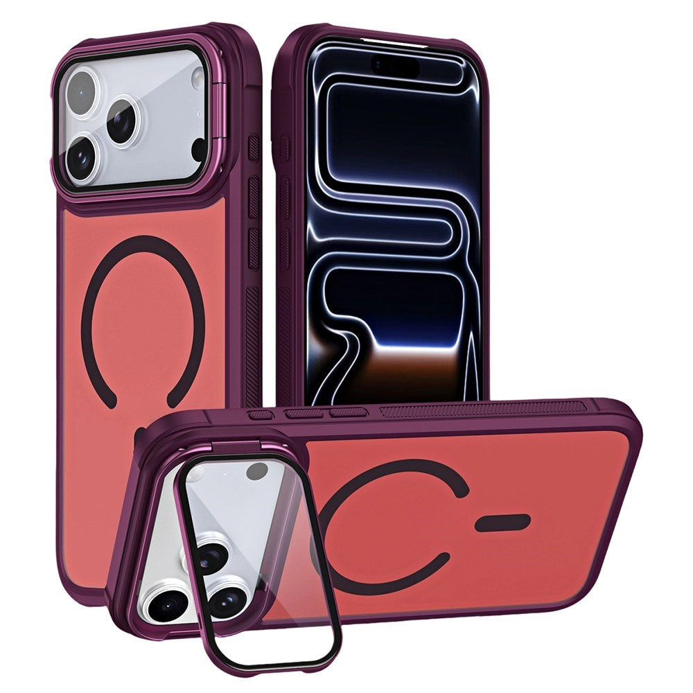 iPhone 18 Pro / 17 Pro EIDERWOOD Hybrid Plast Bagside Cover m. Kamera Cover & Ståfunktion - MagSafe Kompatibel - Rød