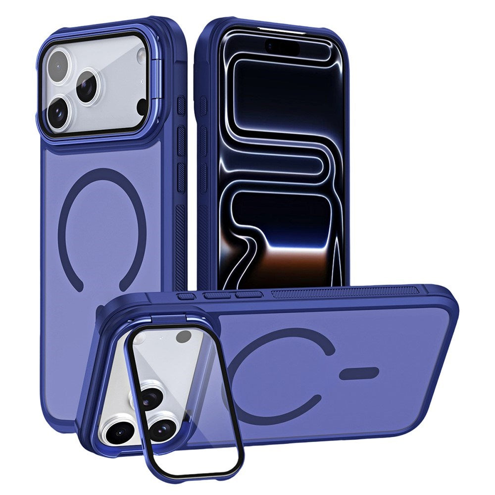 iPhone 18 Pro / 17 Pro EIDERWOOD Hybrid Plast Bagside Cover m. Kamera Cover & Ståfunktion - MagSafe Kompatibel - Blå