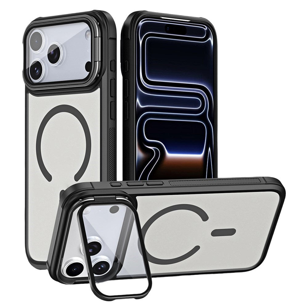 iPhone 18 Pro / 17 Pro EIDERWOOD Hybrid Plast Bagside Cover m. Kamera Cover & Ståfunktion - MagSafe Kompatibel - Sort