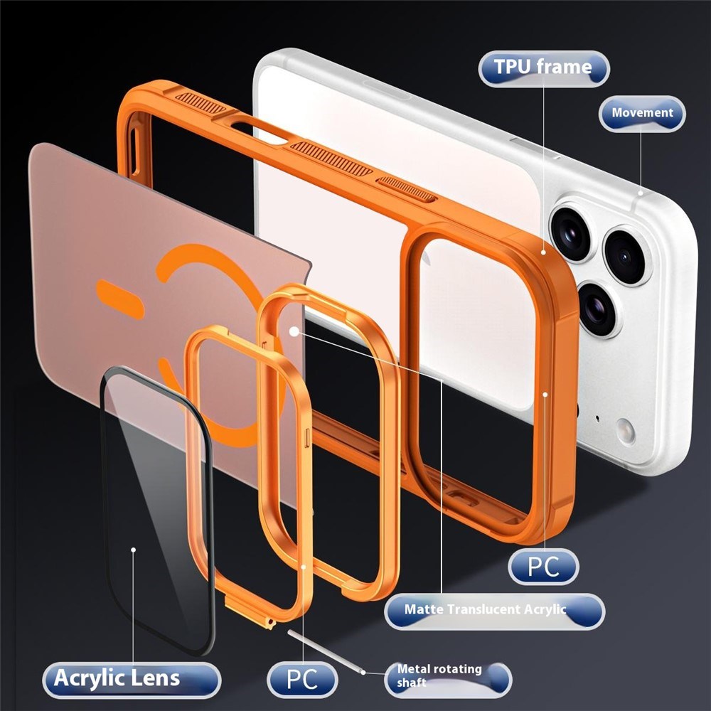 iPhone 18 Pro / 17 Pro EIDERWOOD Hybrid Plast Bagside Cover m. Kamera Cover & Ståfunktion - MagSafe Kompatibel - Grå