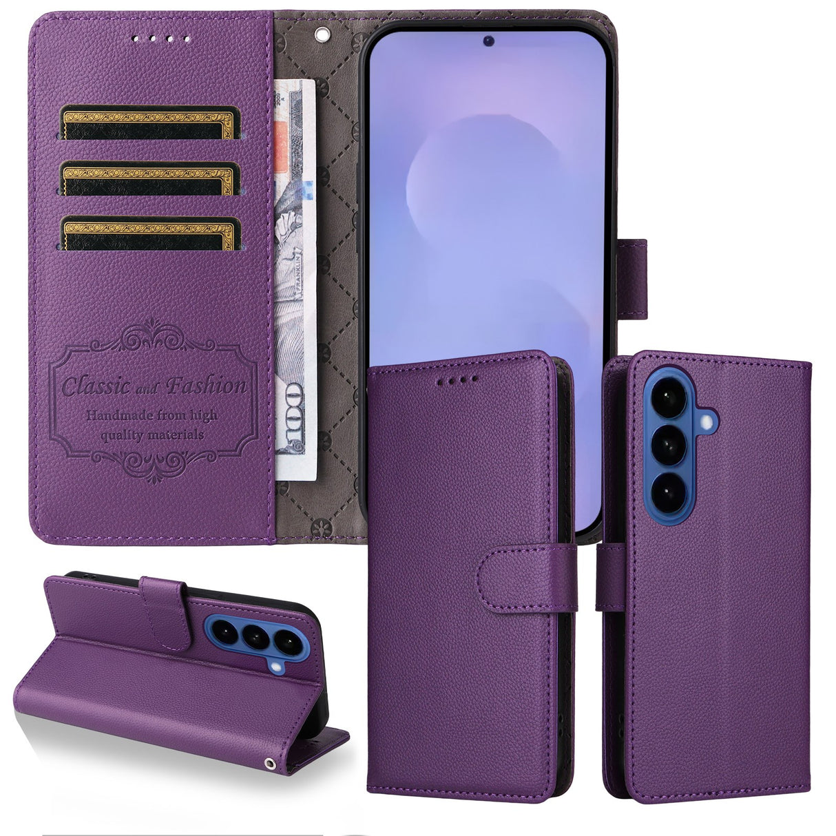 EIDERWOOD Samsung Galaxy S26 Kunstlæder Flip Cover - Strop - Lilla