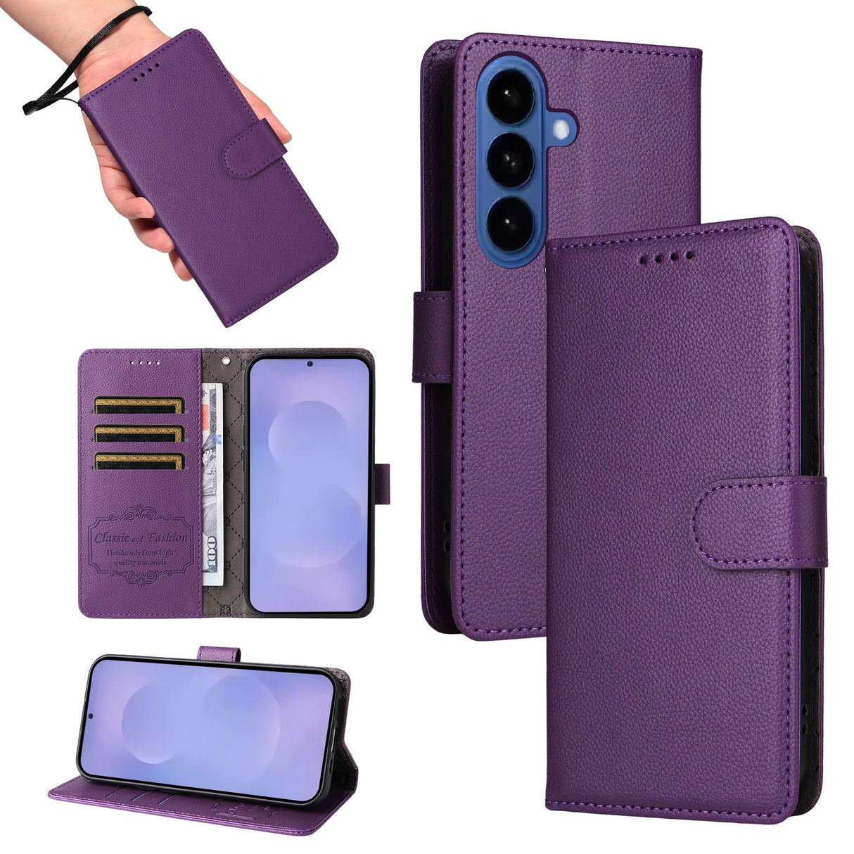 EIDERWOOD Samsung Galaxy S26 Kunstlæder Flip Cover - Strop - Lilla