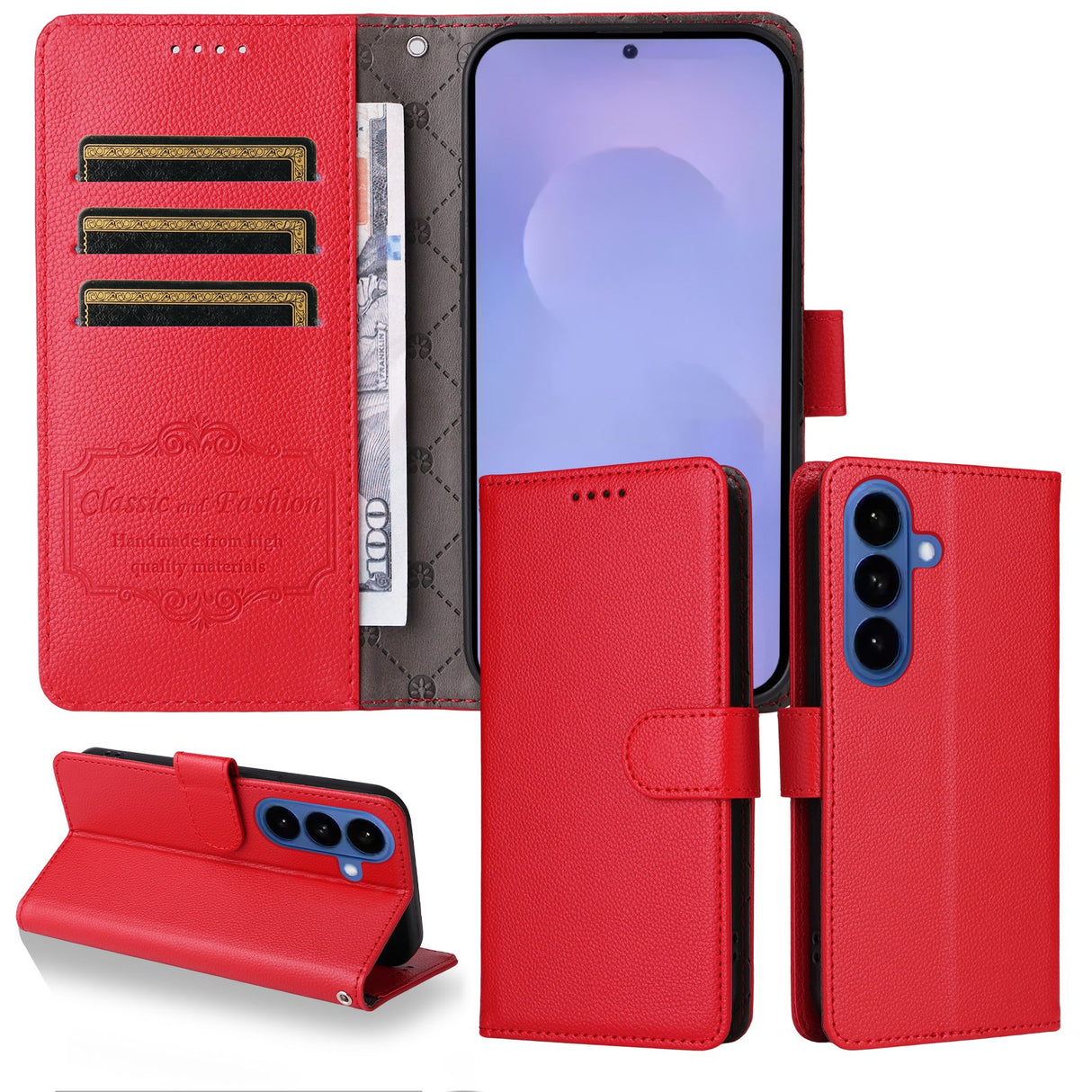 EIDERWOOD Samsung Galaxy S26 Kunstlæder Flip Cover - Strop - Rød
