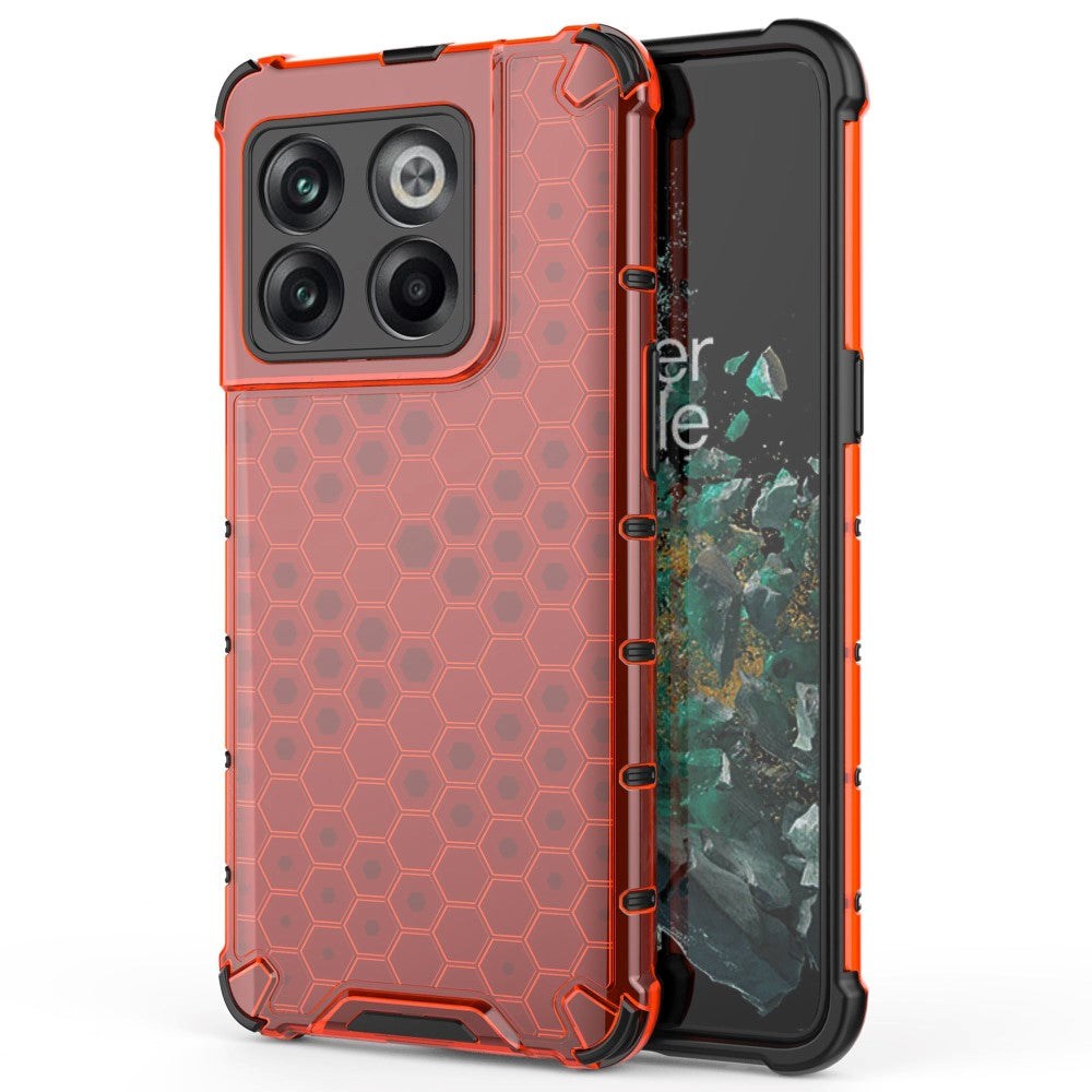 OnePlus 10T Hybrid Case - Honeycomb Rød