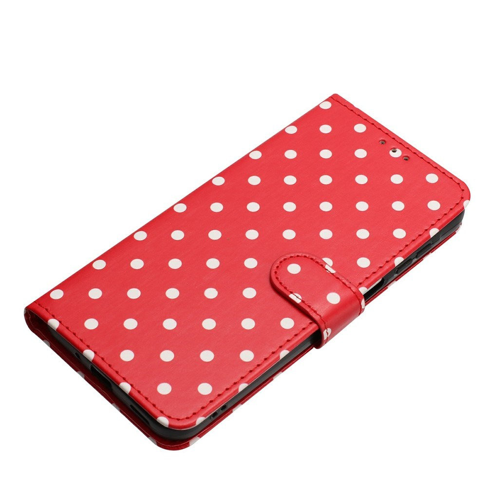 EIDERWOOD iPhone 17 Kunstlæder Flip Mobil Cover m. Polka Design - Rød