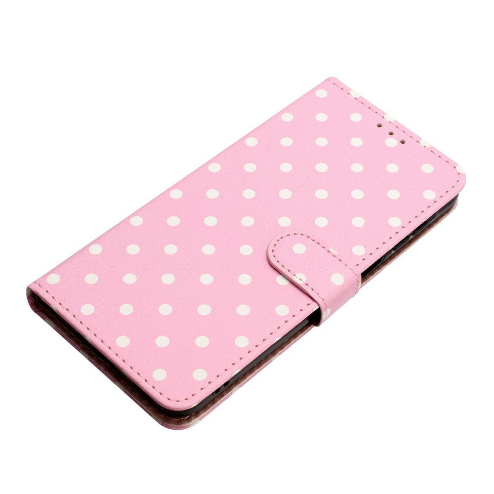 EIDERWOOD iPhone 17 Kunstlæder Flip Mobil Cover m. Polka Design - Lyserød