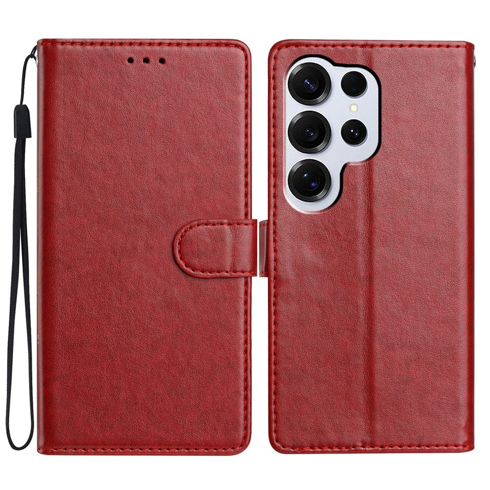 EIDERWOOD Samsung Galaxy S26 Ultra Kunstlæder Flip Cover m. Strop & Pung - Rød