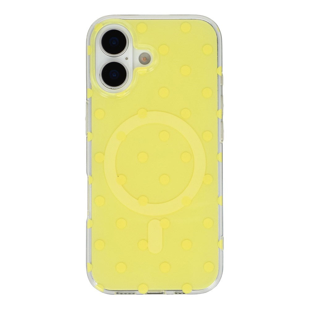EIDERWOOD iPhone 17 Hybrid Mobil Cover m. Polka Design - MagSafe Kompatibel - Gennemsigtig / Gul