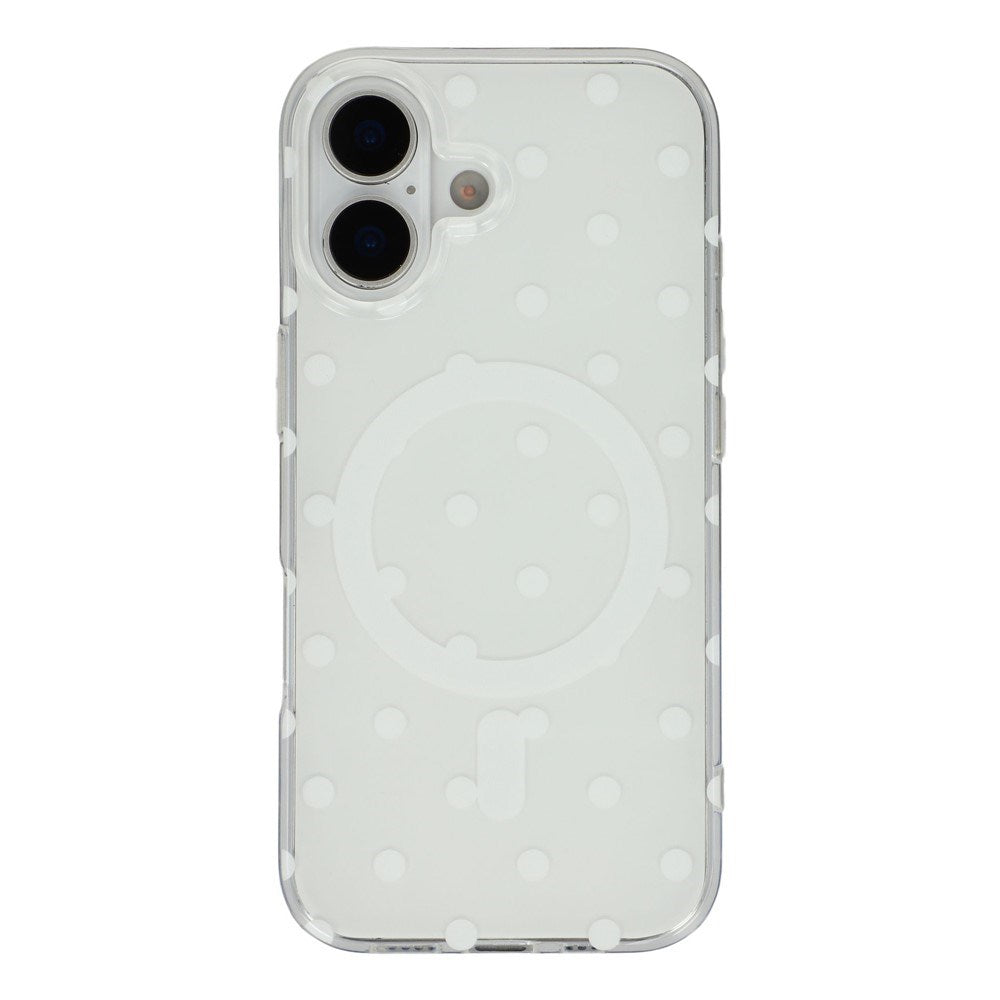 EIDERWOOD iPhone 17 Hybrid Mobil Cover m. Polka Design - MagSafe Kompatibel - Gennemsigtig / Hvid