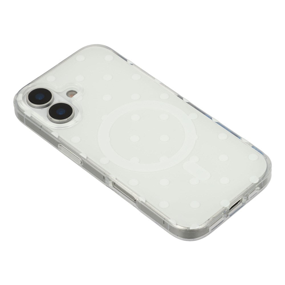 EIDERWOOD iPhone 17 Hybrid Mobil Cover m. Polka Design - MagSafe Kompatibel - Gennemsigtig / Hvid