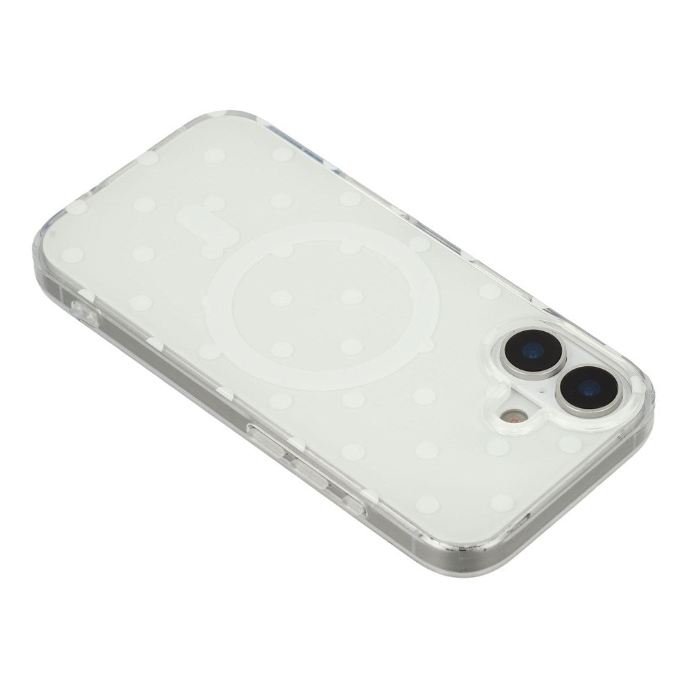 EIDERWOOD iPhone 17 Hybrid Mobil Cover m. Polka Design - MagSafe Kompatibel - Gennemsigtig / Hvid