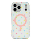 EIDERWOOD iPhone 17 Pro Hybrid Mobil Cover m. Polka Design - MagSafe Kompatibel - Gennemsigtig / Multi
