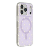 EIDERWOOD iPhone 17 Pro Max Hybrid Mobil Cover m. Polka Design - MagSafe Kompatibel - Gennemsigtig / Lilla
