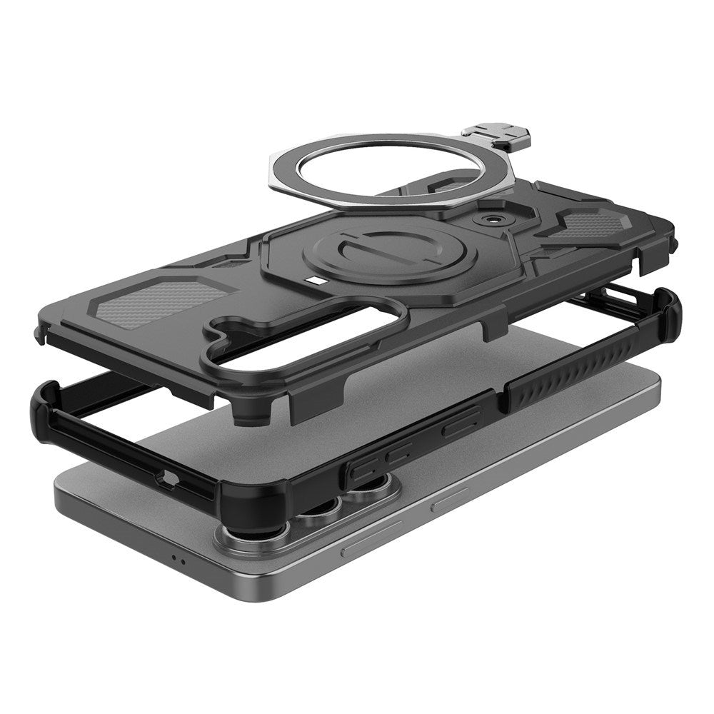 EIDERWOOD Samsung Galaxy S26 Hybrid Håndværker Cover - Roterende Kickstand - Sort