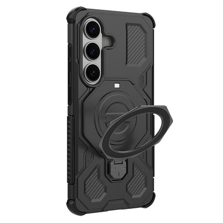 EIDERWOOD Samsung Galaxy S26 Hybrid Håndværker Cover - Roterende Kickstand - Sort