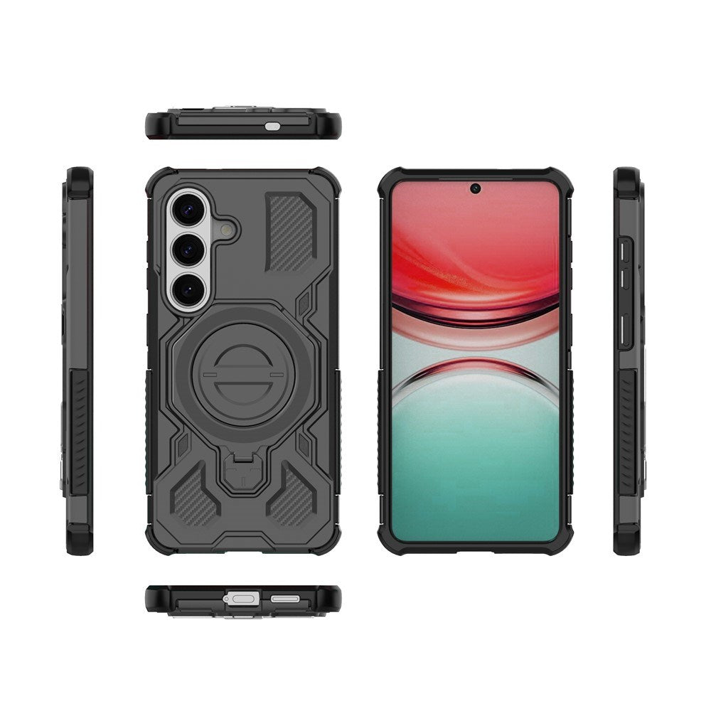 EIDERWOOD Samsung Galaxy S26 Hybrid Håndværker Cover - Roterende Kickstand - Sort