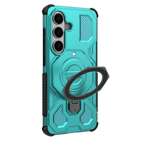 EIDERWOOD Samsung Galaxy S26 Hybrid Håndværker Cover - Roterende Kickstand - Turkis