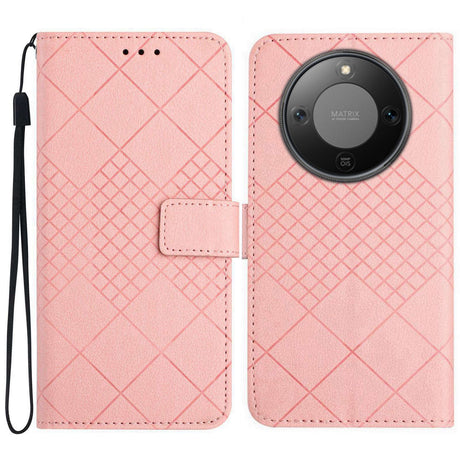 Honor Magic8 Lite EIDERWOOD Kunstlæder Cover m. Strop - Lyserød