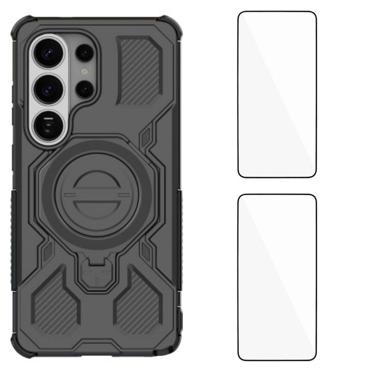 Samsung Galaxy S26 Ultra Håndværkercover m. Kickstand & 2 x Skærmbeskyttelse - Sort