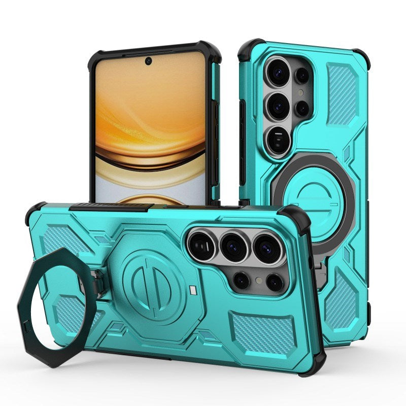 Samsung Galaxy S26 Ultra Håndværkercover m. Kickstand & 2 x Skærmbeskyttelse - Turkis