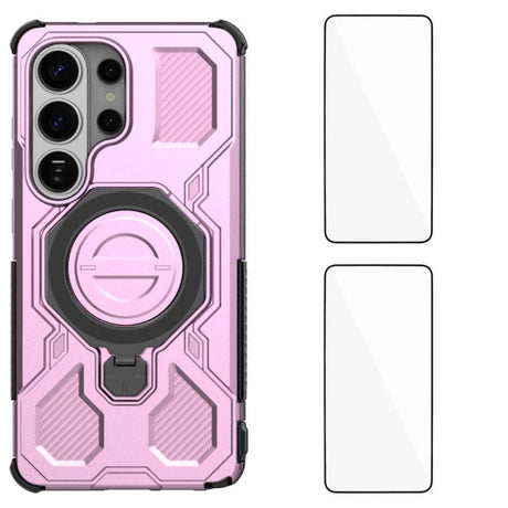 Samsung Galaxy S26 Ultra Håndværkercover m. Kickstand & 2 x Skærmbeskyttelse - Lyserød