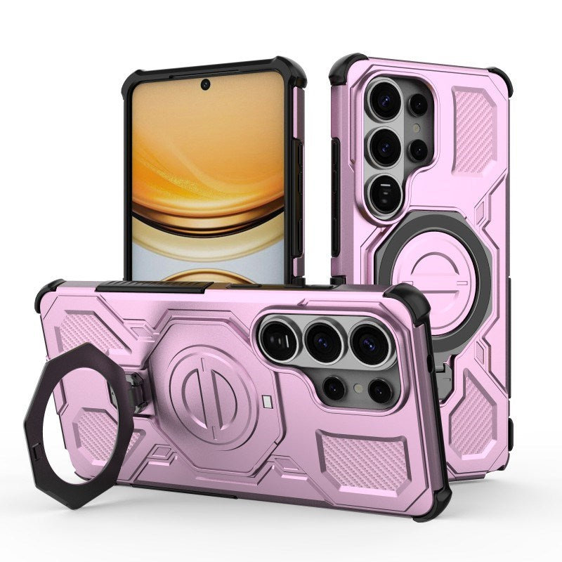 Samsung Galaxy S26 Ultra Håndværkercover m. Kickstand & 2 x Skærmbeskyttelse - Lyserød