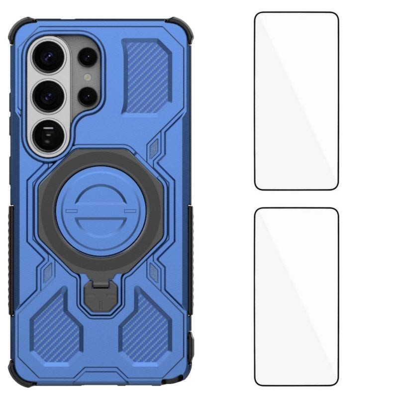 Samsung Galaxy S26 Ultra Håndværkercover m. Kickstand & 2 x Skærmbeskyttelse - Blå