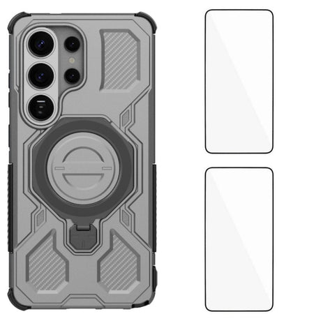 Samsung Galaxy S26 Ultra Håndværkercover m. Kickstand & 2 x Skærmbeskyttelse - Grå