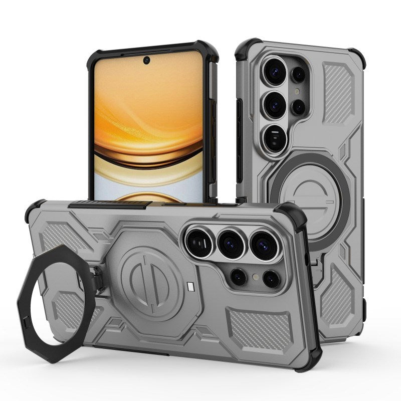 Samsung Galaxy S26 Ultra Håndværkercover m. Kickstand & 2 x Skærmbeskyttelse - Grå