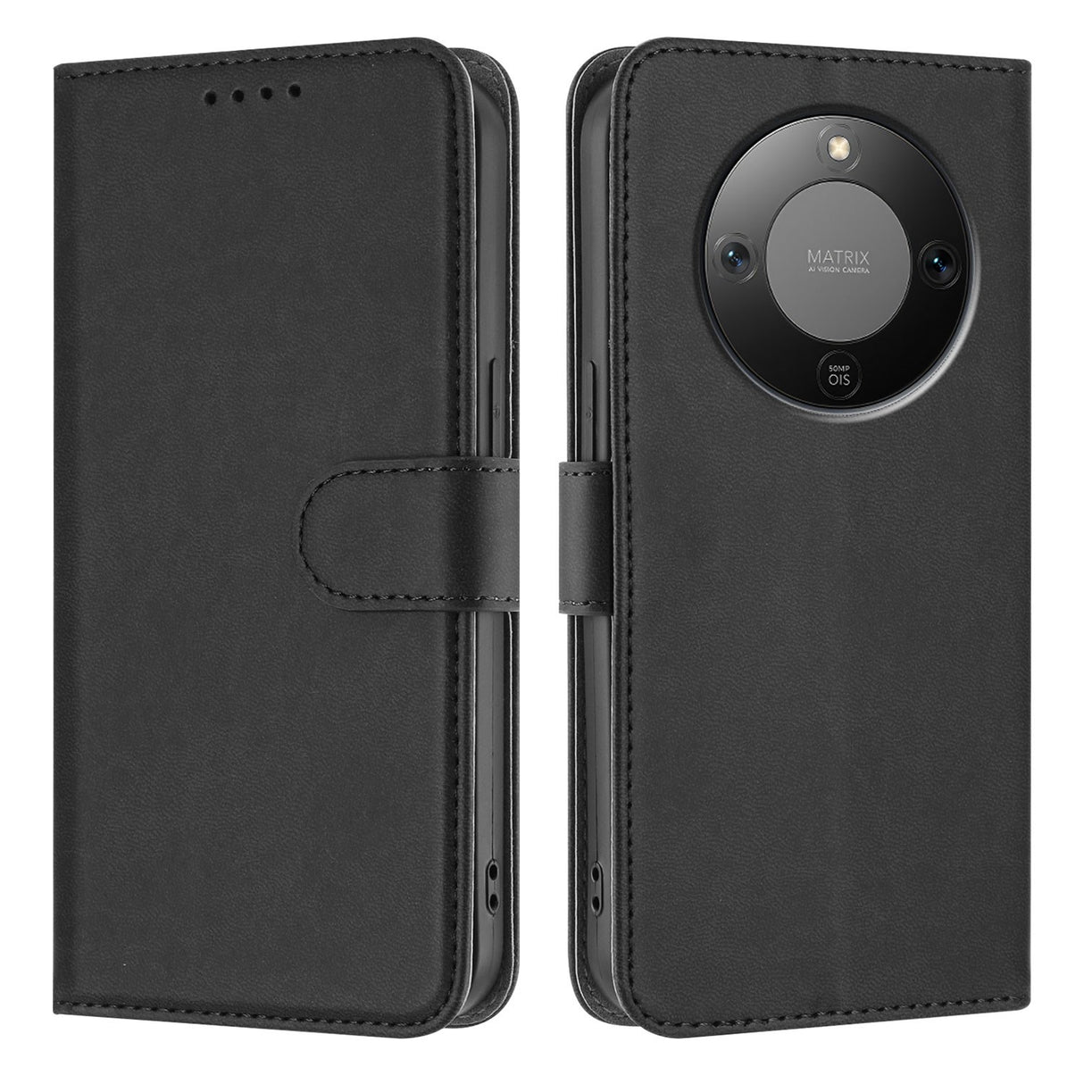 Honor Magic8 Lite EIDERWOOD Kunstlæder Flip Cover m. Kortholder - Sort
