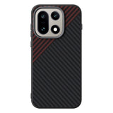 OnePlus 15 Carbon FIber Mobil Cover - MagSafe Kompatibel - Sort/Rød