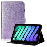 iPad 10.9" (2022) Glitter Flip Cover m. Flipstander & Kortholder - Lilla