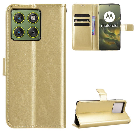 EIDERWOOD Motorola Edge 70 Kunstlæder Flip Cover m. Strop & Pung - Guld