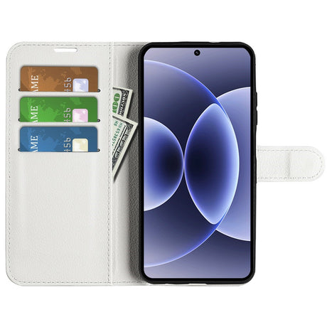 EIDERWOOD Xiaomi 17 Litchi Tekstur Kunstlæder Flip Mobil Cover m. Kortholder - Hvid