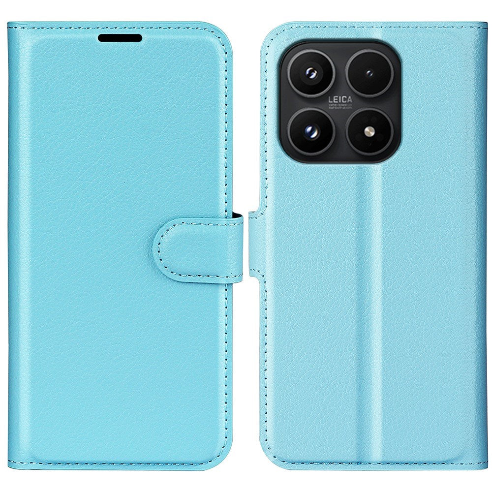 EIDERWOOD Xiaomi 17 Litchi Tekstur Kunstlæder Flip Mobil Cover m. Kortholder - Blå