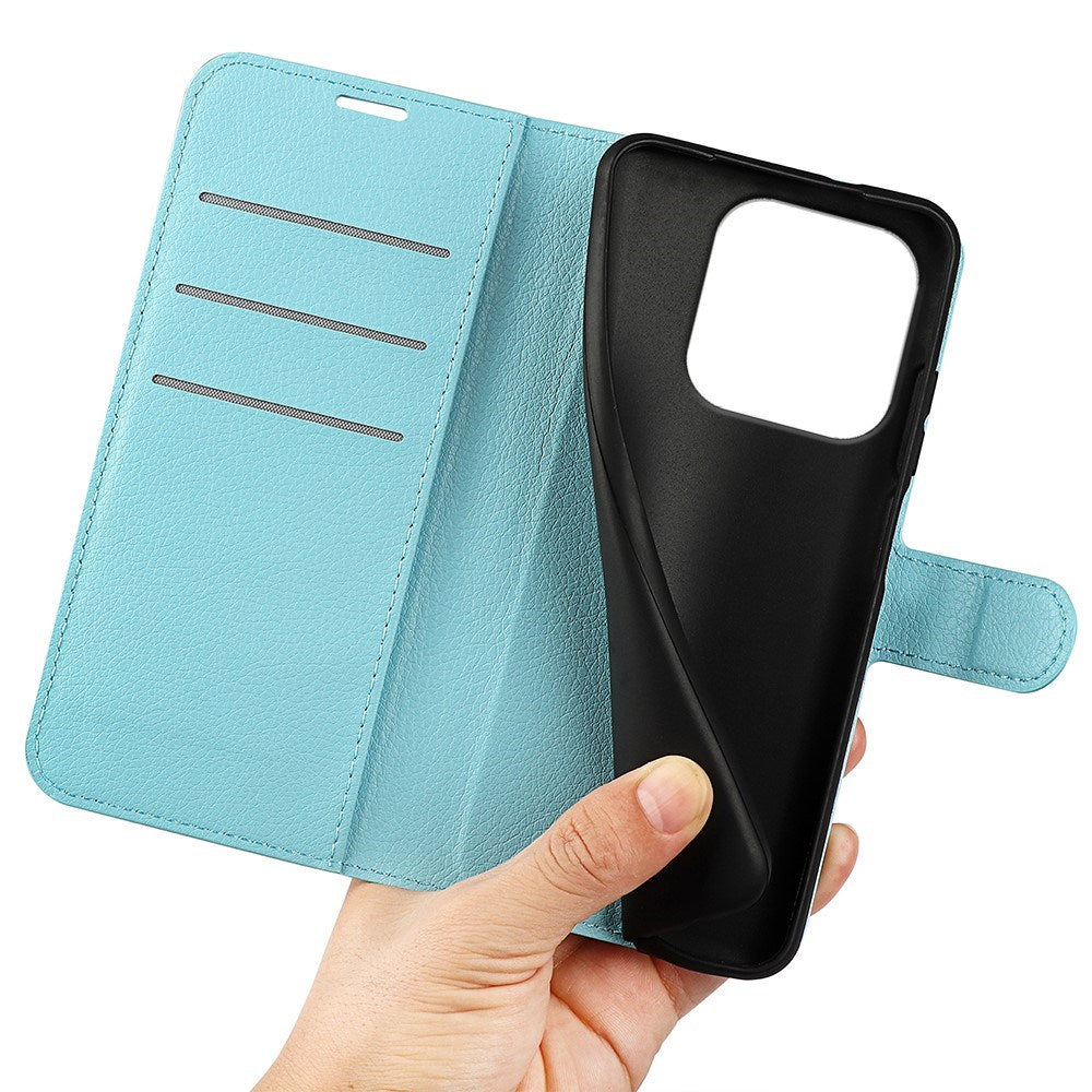 EIDERWOOD Xiaomi 17 Litchi Tekstur Kunstlæder Flip Mobil Cover m. Kortholder - Blå